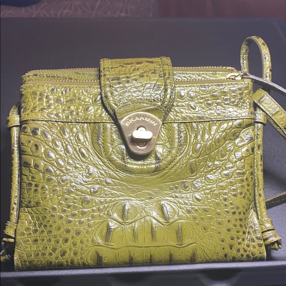 Brahmin | Bags | Brahmin Chartreuse Green Crossbody Bag | Poshmark